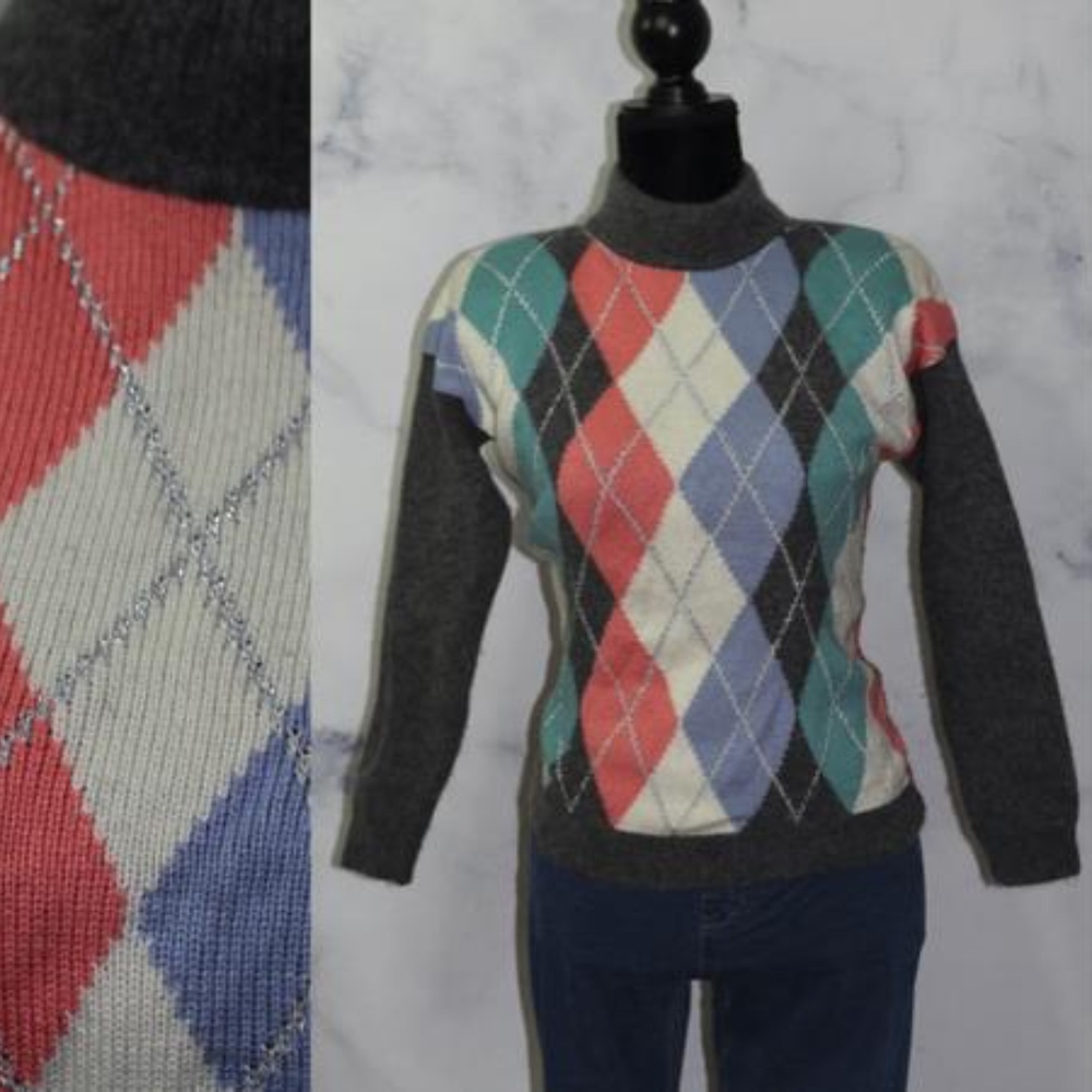 Multi-Color Patterned Lambswool Sweater Suburban - image 1